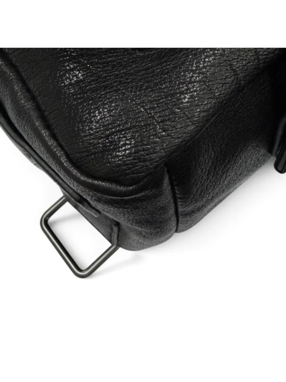 Prada Buffalo Leather Messenger Bag Black